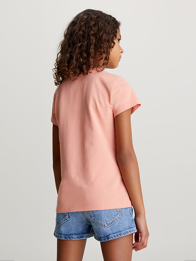 blooming dahlia wąski t-shirt z monogramem dla dziewczynki - calvin klein jeans