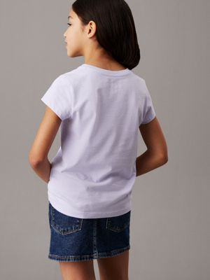 purple heather logo t-shirt for girls calvin klein jeans