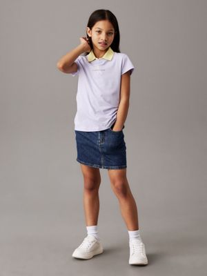 purple heather logo t-shirt for girls calvin klein jeans