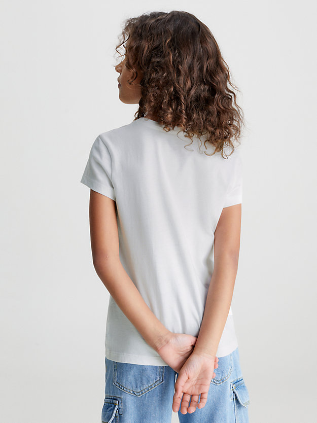 BRIGHT WHITE Slim Organic Cotton T-shirt for girls CALVIN KLEIN JEANS