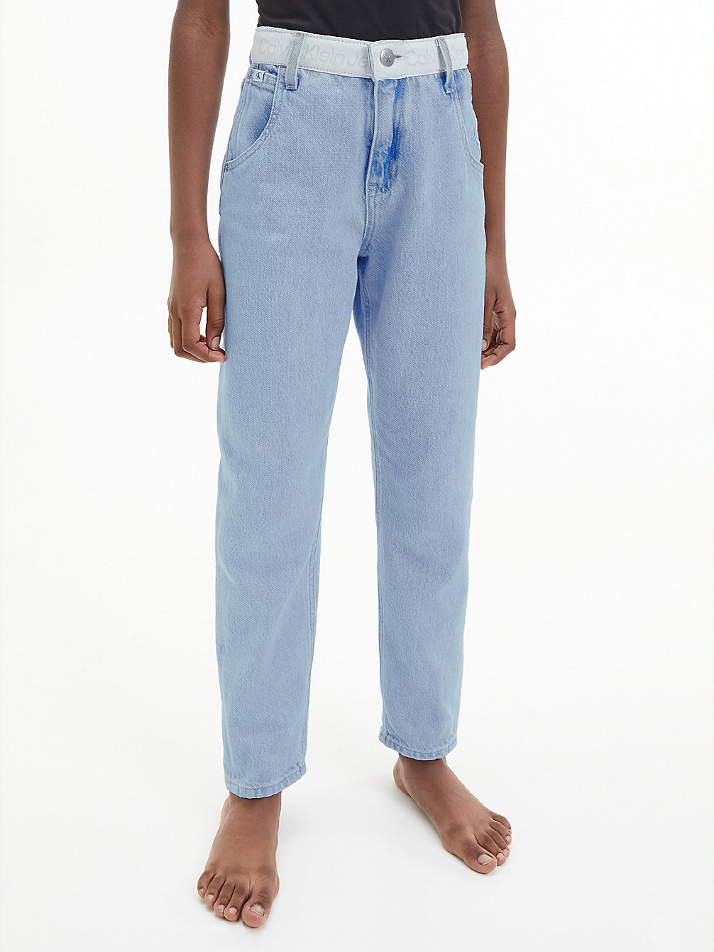 BRIGHT BLUE > Relaxed Barrel Leg Jeans > undefined girls - Calvin Klein