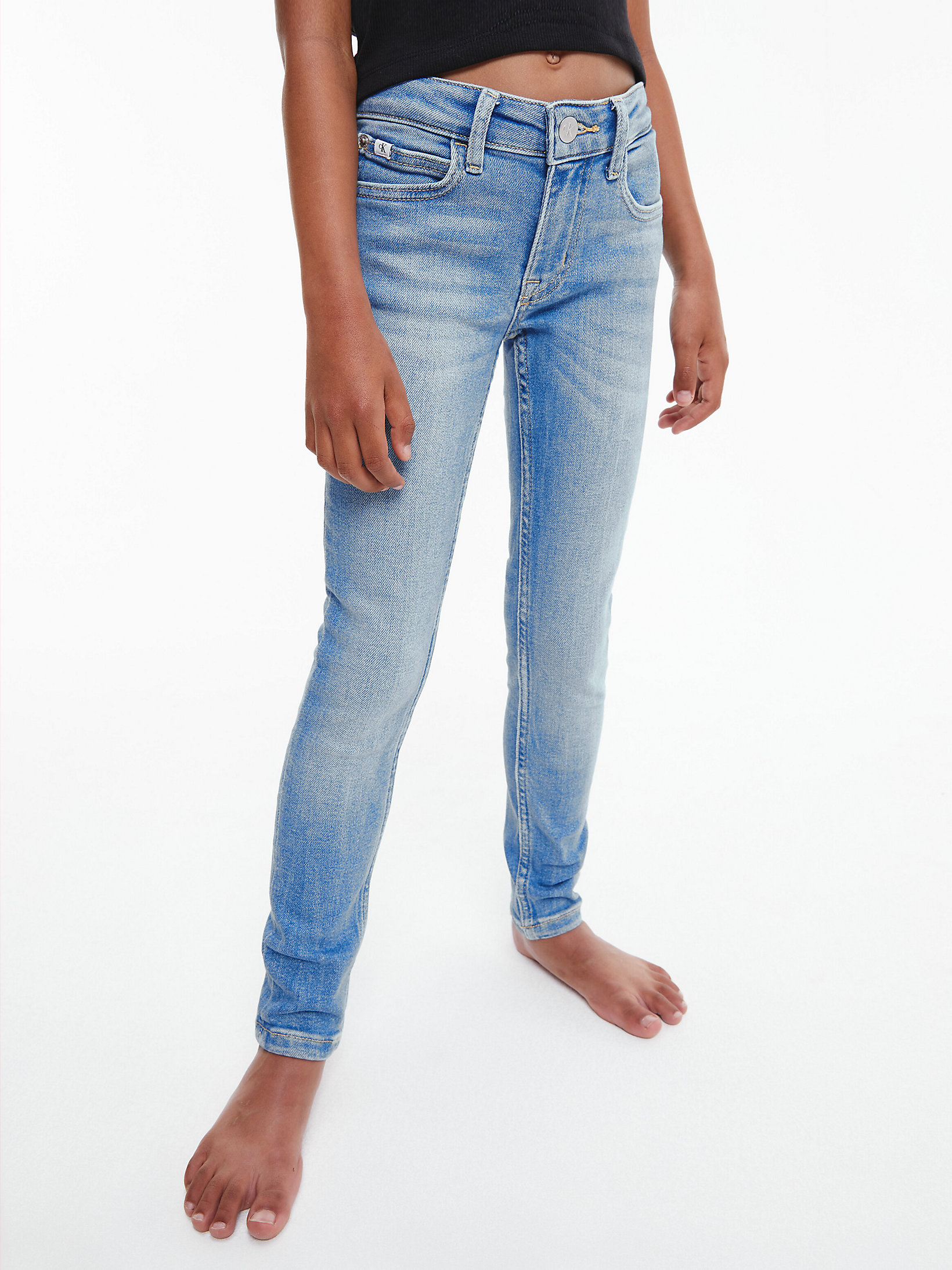 Calvin Klein Bambina Abbigliamento Pantaloni e jeans Jeans Jeans skinny Super Skinny Jeans a vita media 