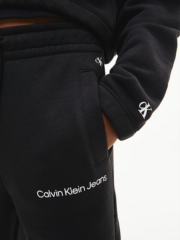 ck black high rise relaxed joggers for girls calvin klein jeans