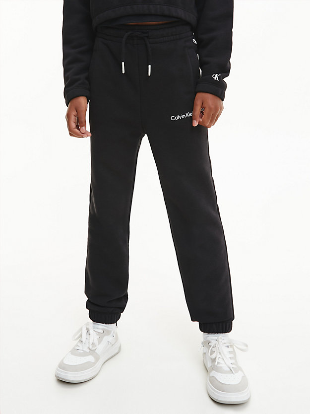 ck black high rise relaxed joggers for girls calvin klein jeans