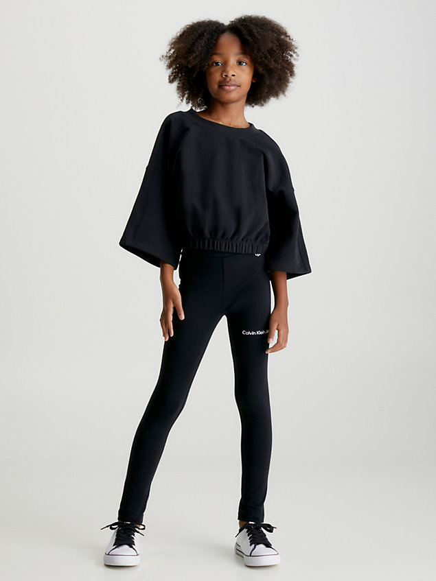 black slim leggings for girls calvin klein jeans