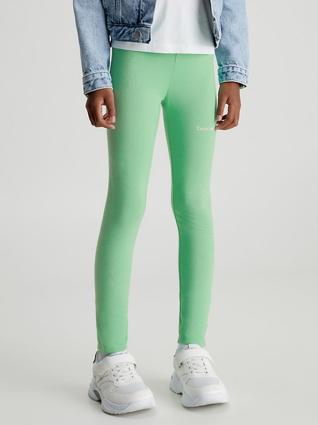 green slim leggings for girls calvin klein jeans