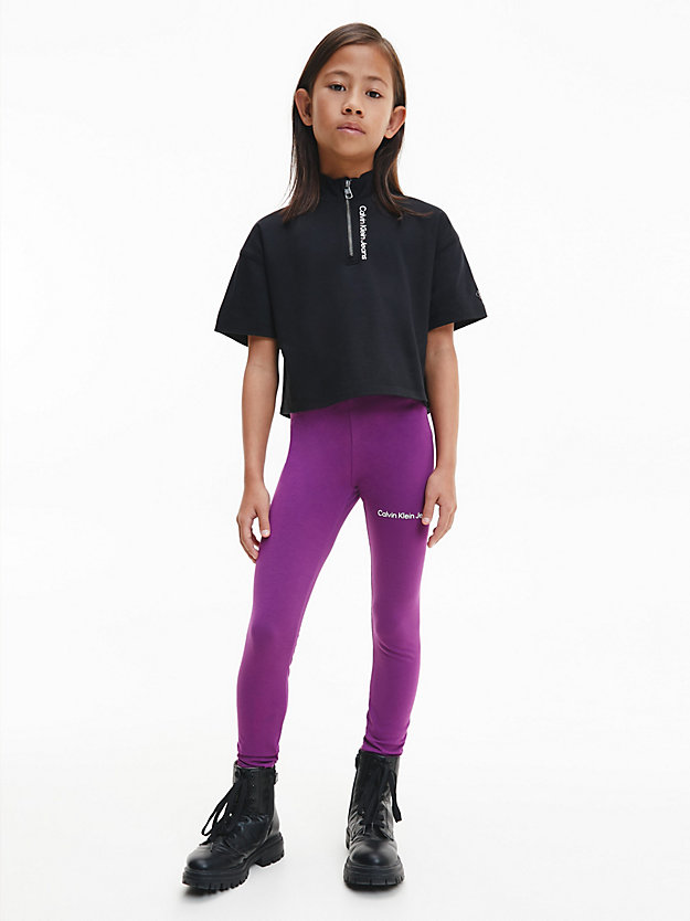 fiery grape slim leggings for girls calvin klein jeans