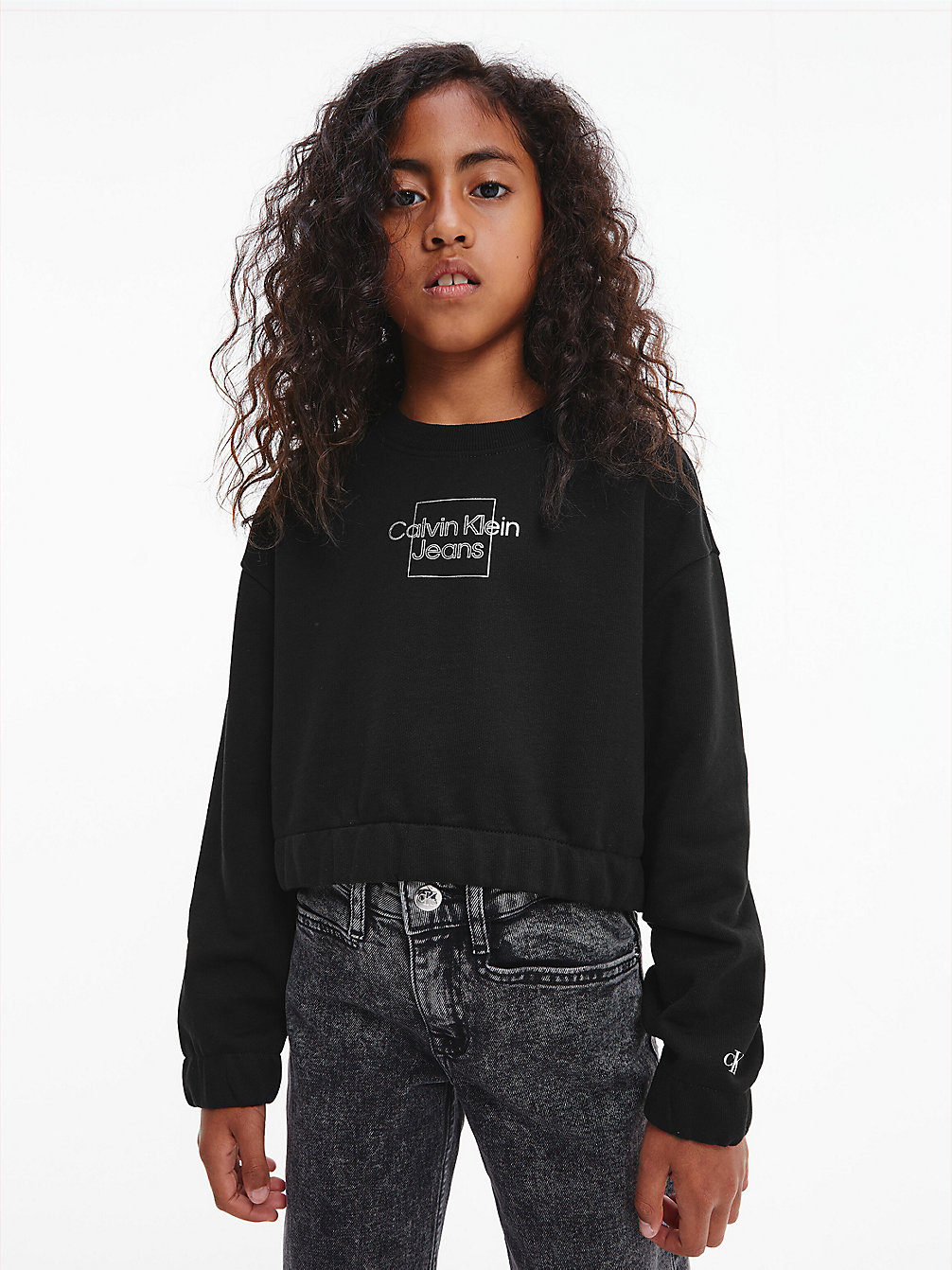 CK BLACK Cropped Sweatshirt undefined girls Calvin Klein