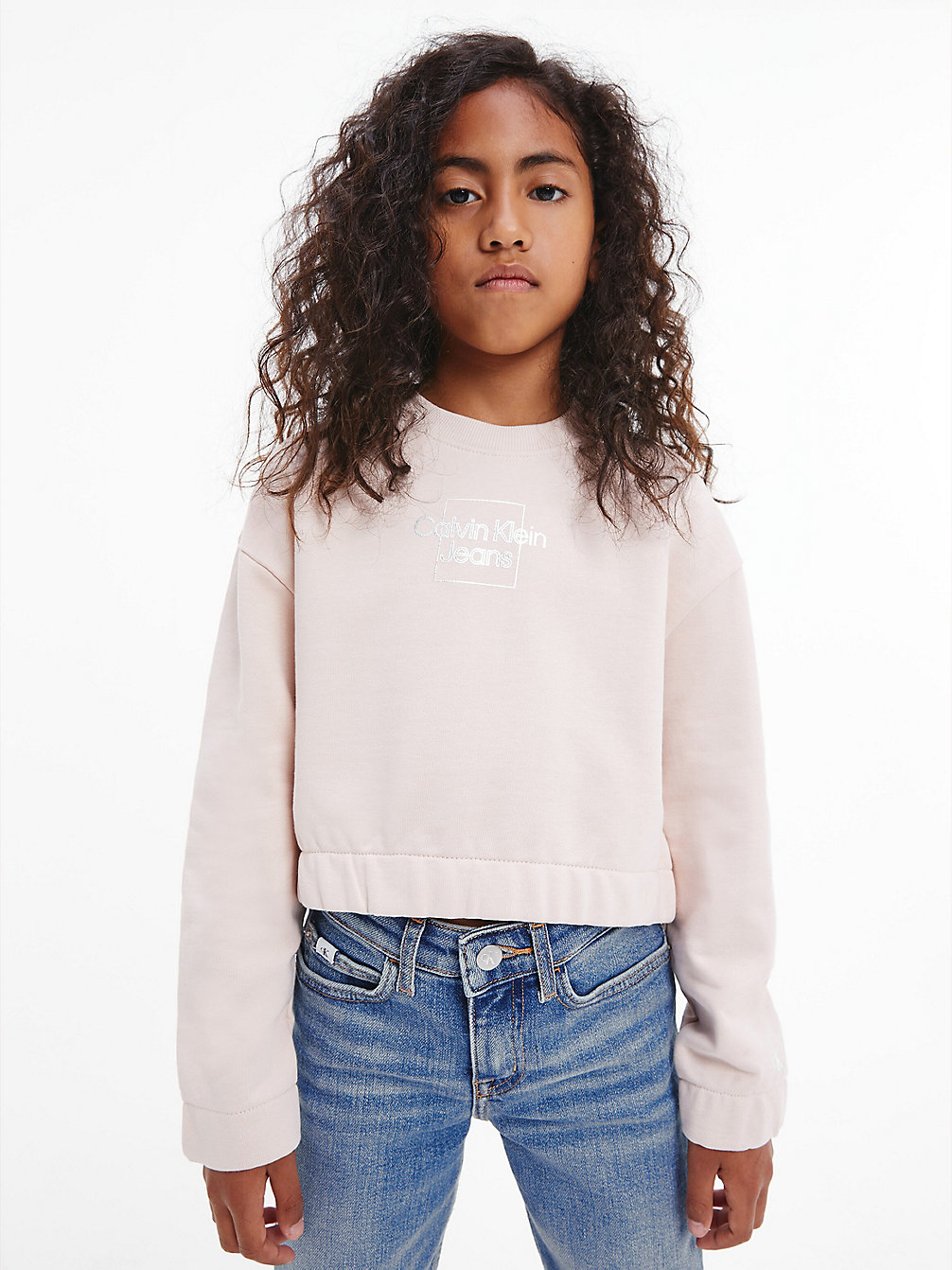 PALE ROSE Cropped Sweatshirt undefined girls Calvin Klein