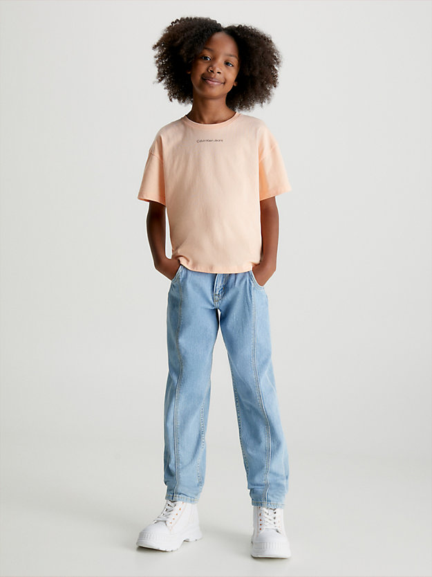 fresh cantaloupe organic cotton boxy t-shirt for girls calvin klein jeans