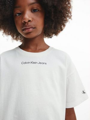IVORY Organic Cotton Boxy T-shirt for girls CALVIN KLEIN JEANS