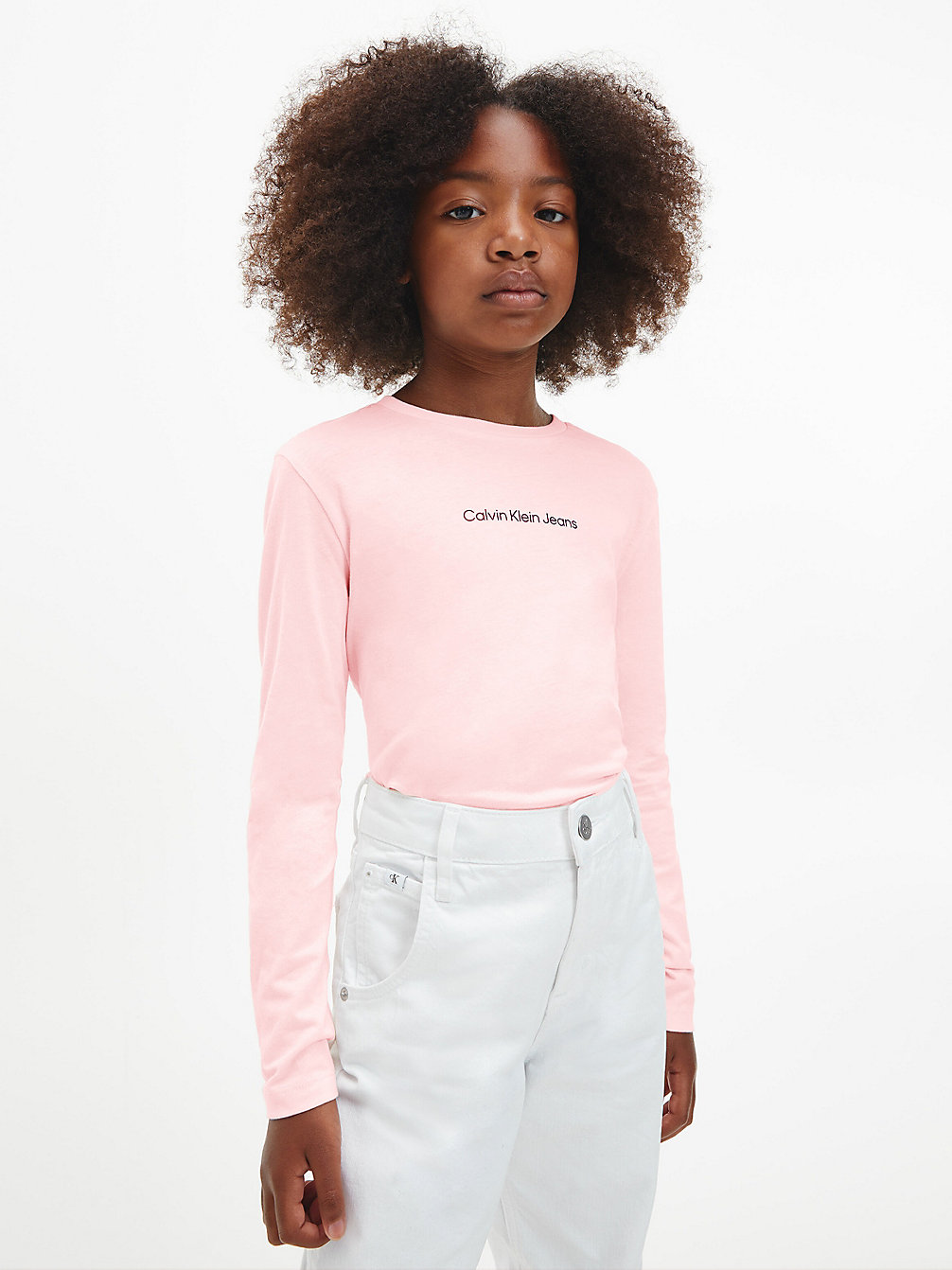 CREOLE PINK Organic Cotton Long Sleeve T-Shirt undefined girls Calvin Klein