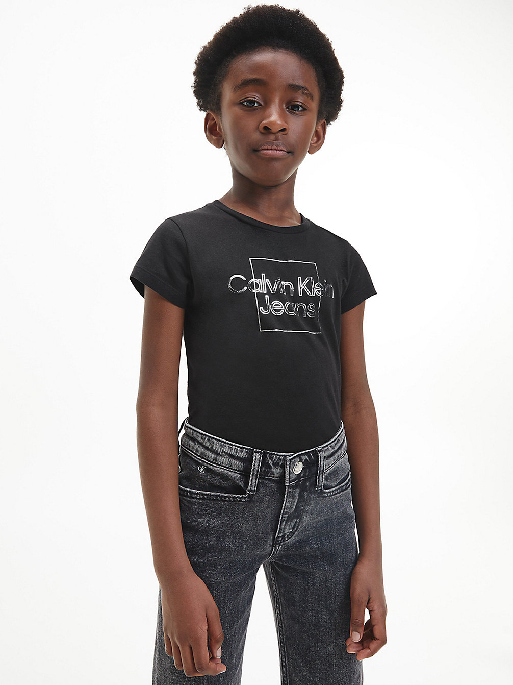 CK BLACK T-Shirt Slim Avec Logo undefined girls Calvin Klein