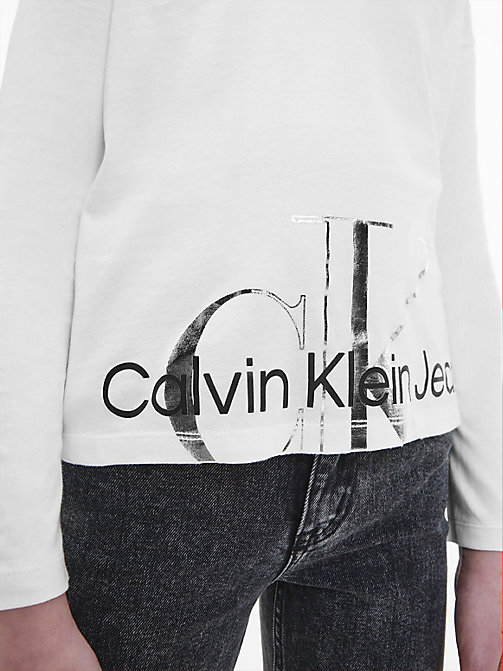 T-shirt slim in cotone biologico a maniche lunghe slim Calvin Klein Bambina Abbigliamento Top e t-shirt T-shirt T-shirt a maniche lunghe 