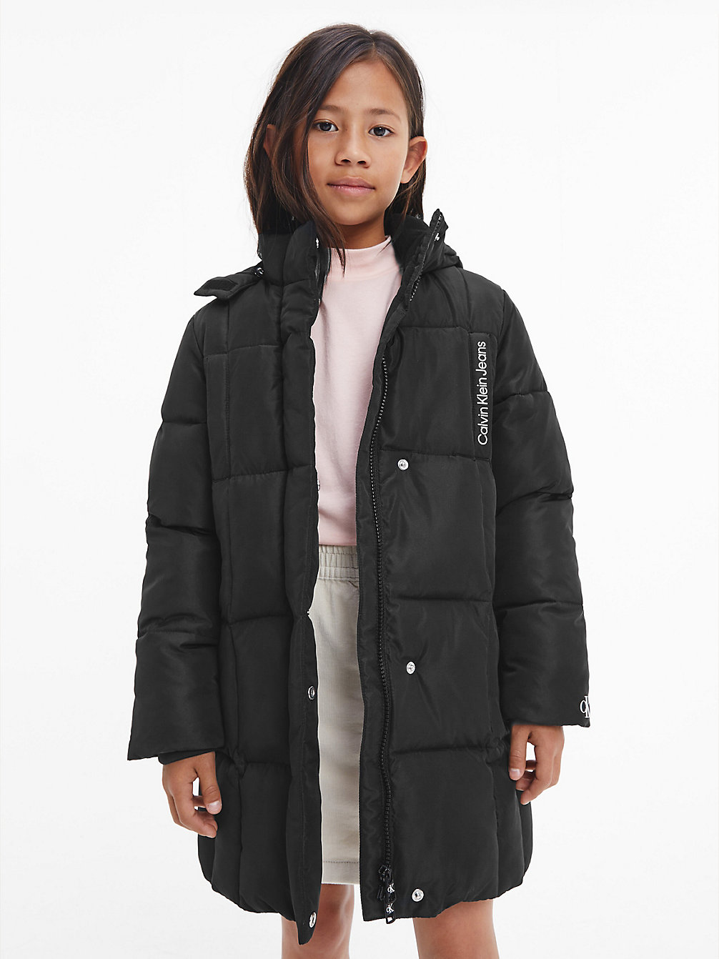 CK BLACK Recycled Polyester Puffer Coat undefined girls Calvin Klein