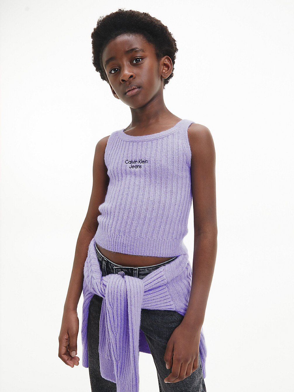 LAVENDER ICE Ribbed Knit Top undefined girls Calvin Klein