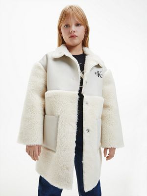 Faux Leather Teddy Sherpa Coat Calvin Klein® | IG0IG01616ACF