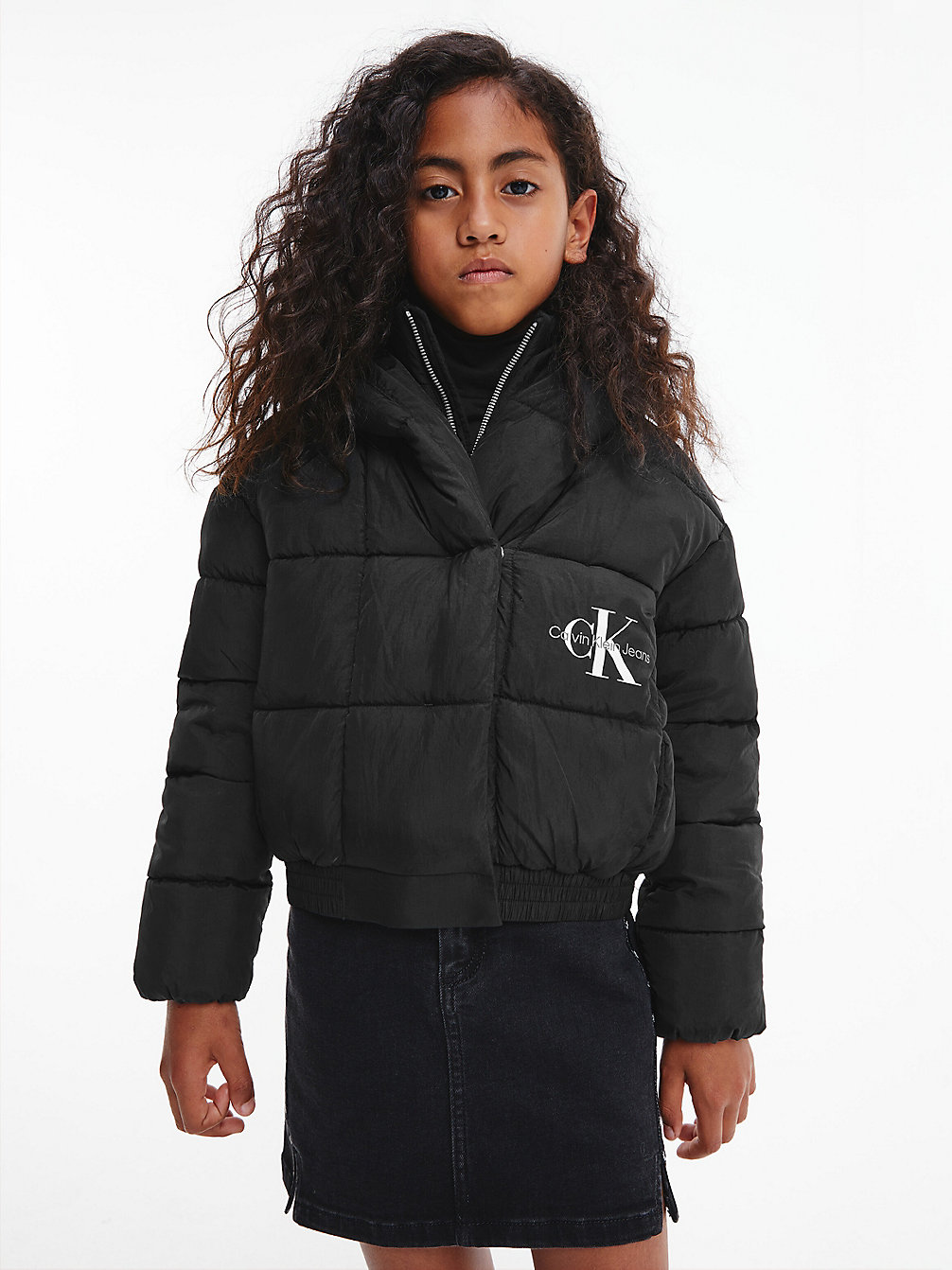 CK BLACK Recycled Polyester Puffer Jacket undefined girls Calvin Klein