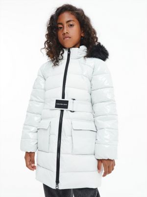  pufferjas met riem voor meisjes - calvin klein jeans
