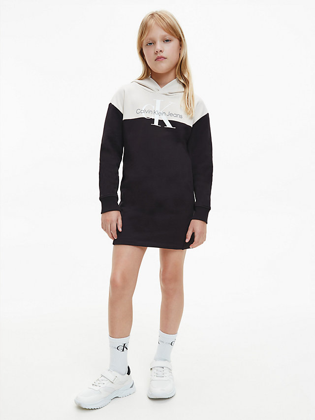 CK Black Colourblock Hoodie Dress undefined girls Calvin Klein