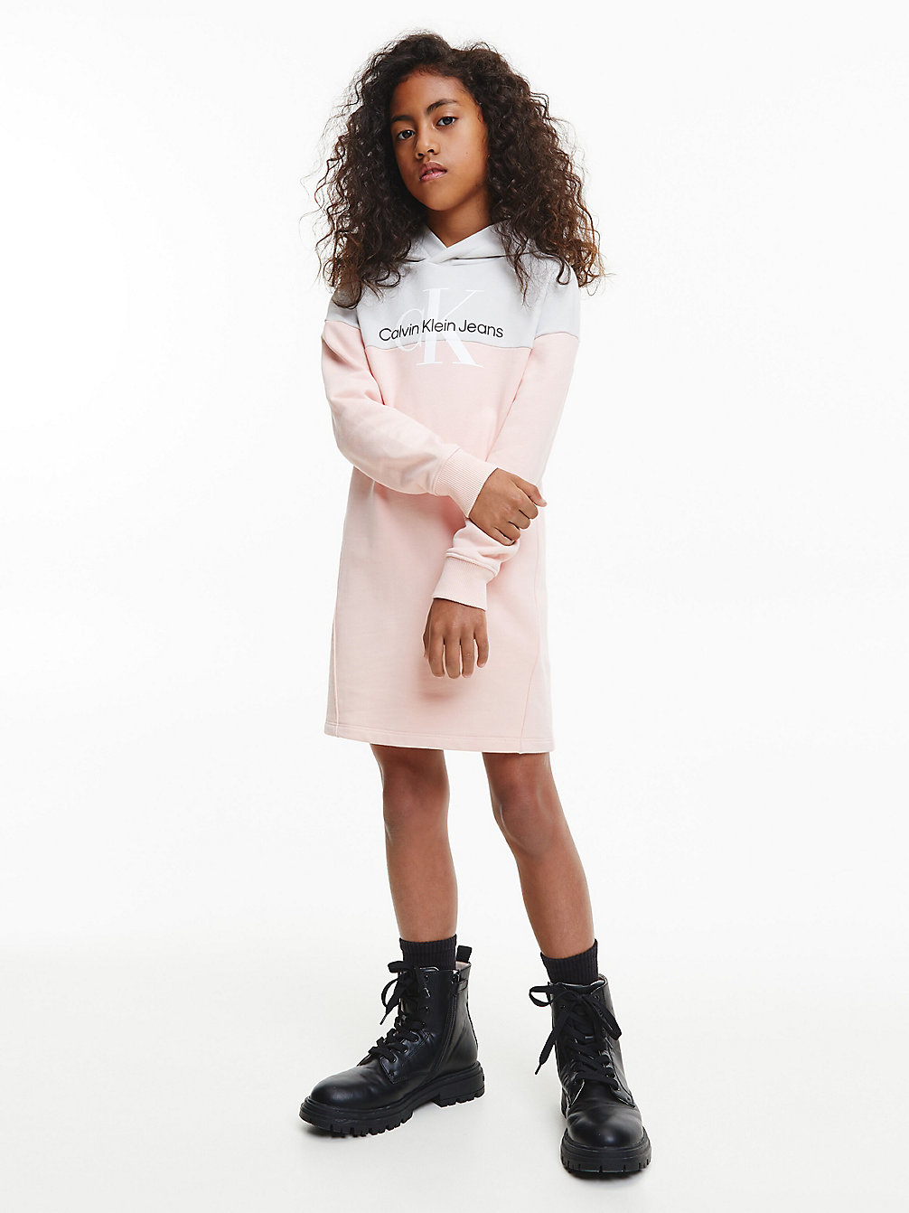 PINK BLUSH Hoodie-Kleid Mit Colourblock-Design undefined Maedchen Calvin Klein