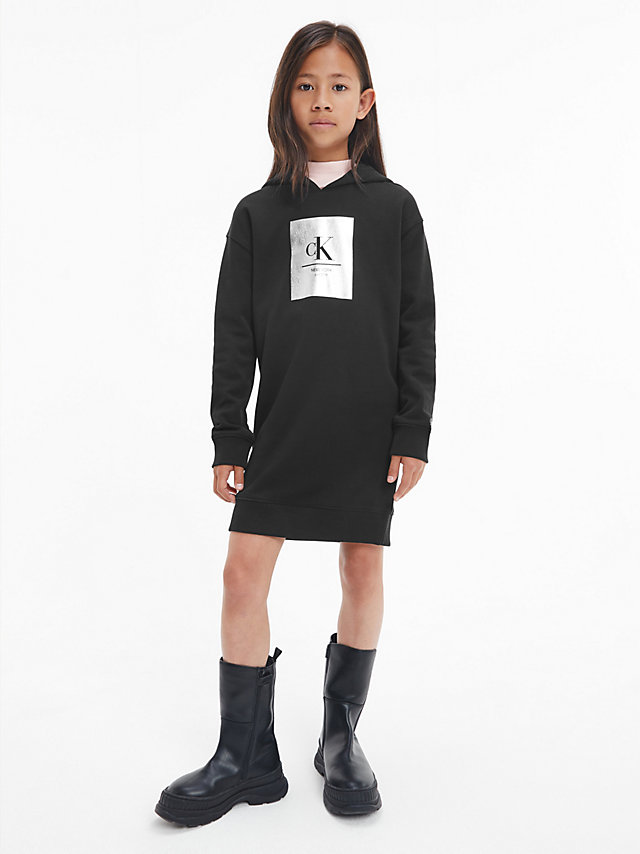 CK Black Logo Hoodie Dress undefined girls Calvin Klein