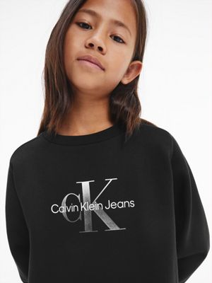 CK BLACK Recycled Polyester Flared Logo Dress for girls CALVIN KLEIN JEANS