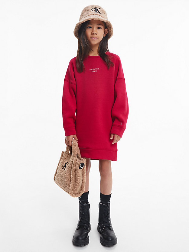 ROYAL BERRY Recycled Polyester Sweatshirt Dress for girls CALVIN KLEIN JEANS