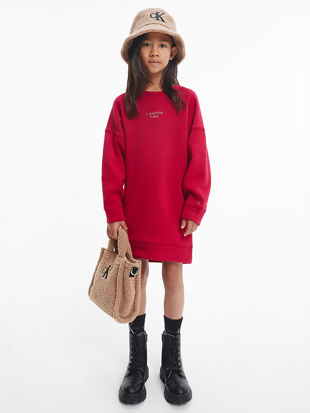 ROYAL BERRY Recycled Polyester Sweatshirt Dress undefined girls Calvin Klein