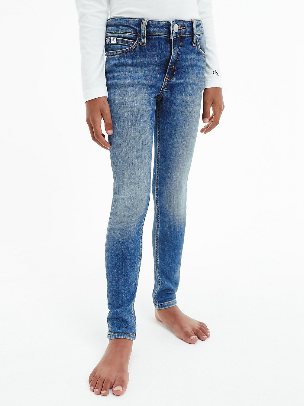 ESS MID OCEAN BLUE > Mid Rise Skinny Jeans > undefined girls - Calvin Klein