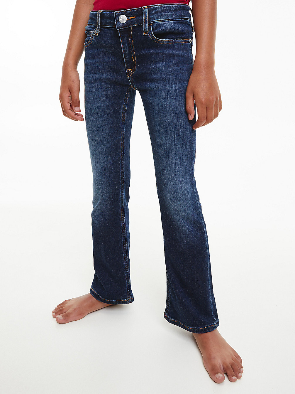 ESS DARK OCEAN BLUE Mid Rise Flared Jeans undefined meisjes Calvin Klein