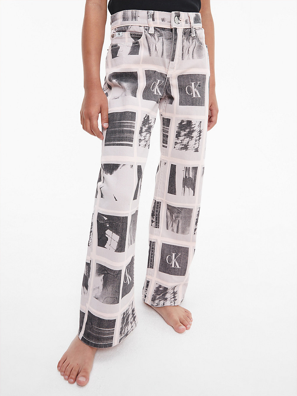 POLARIZED PINK PRINT Wide Leg Jeans Met Print undefined meisjes Calvin Klein