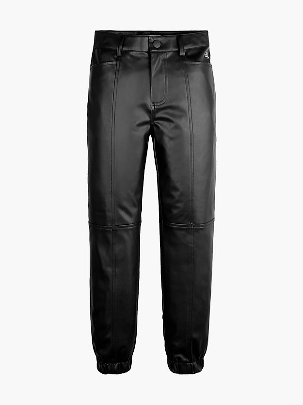 CK BLACK Faux Leather Joggers for girls CALVIN KLEIN JEANS