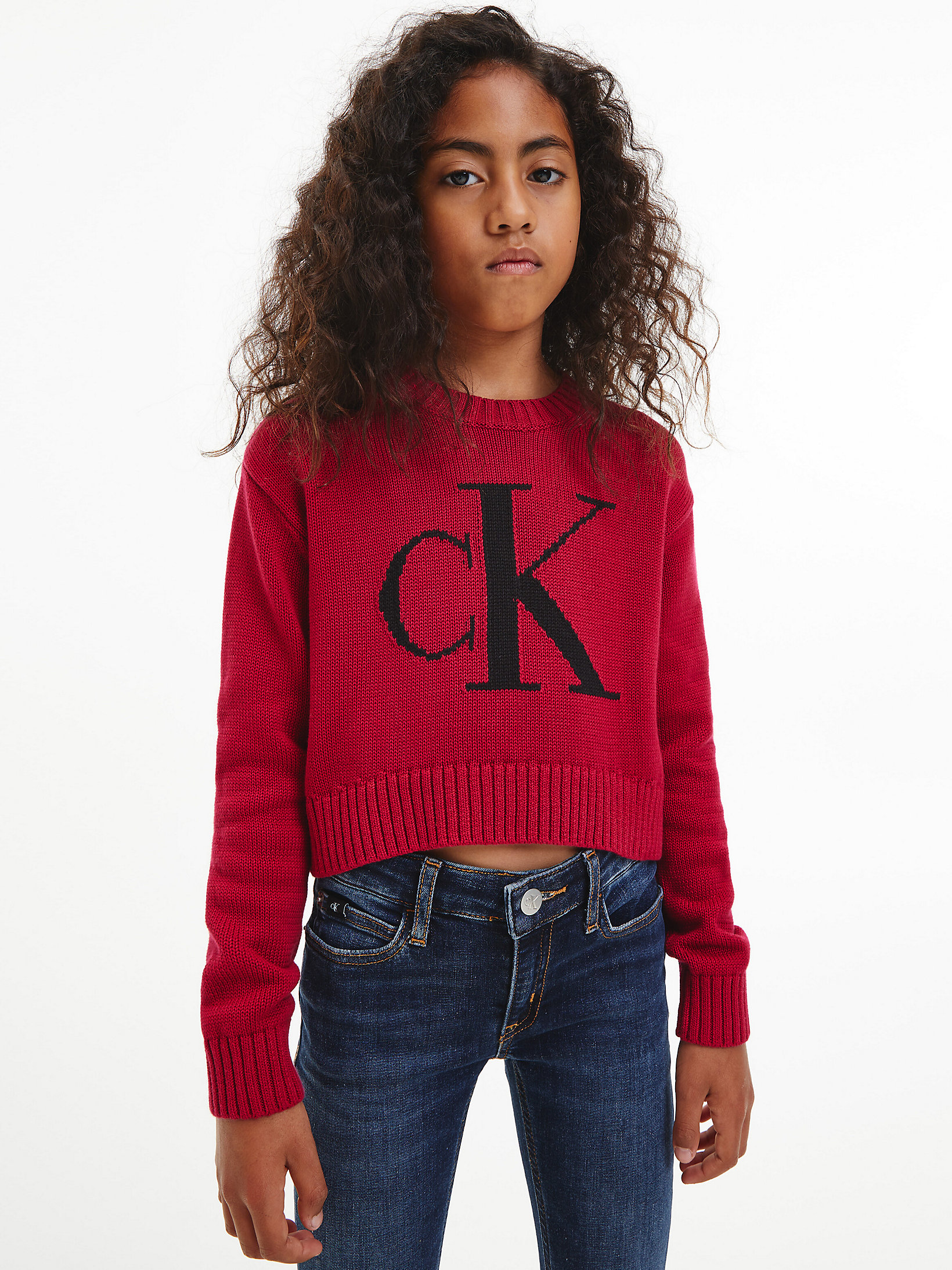 Calvin Klein Meisjes Kleding Truien & Vesten Truien Sweaters Sweatshirtjurk met logo 
