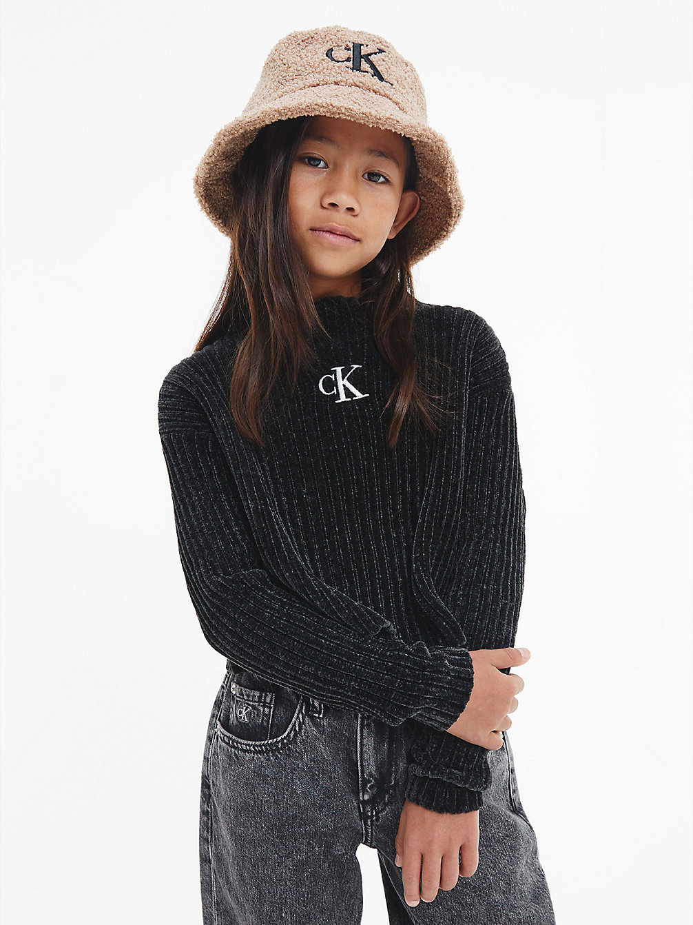 CK BLACK Pullover Aus Chenille undefined Maedchen Calvin Klein