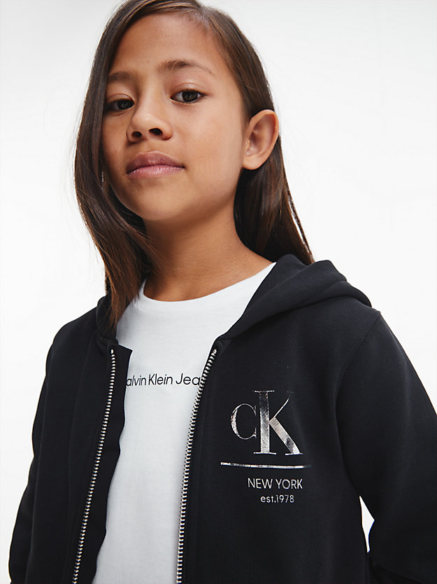 CK BLACK Rozpinana bluza z kapturem dla Dziewczynki CALVIN KLEIN JEANS