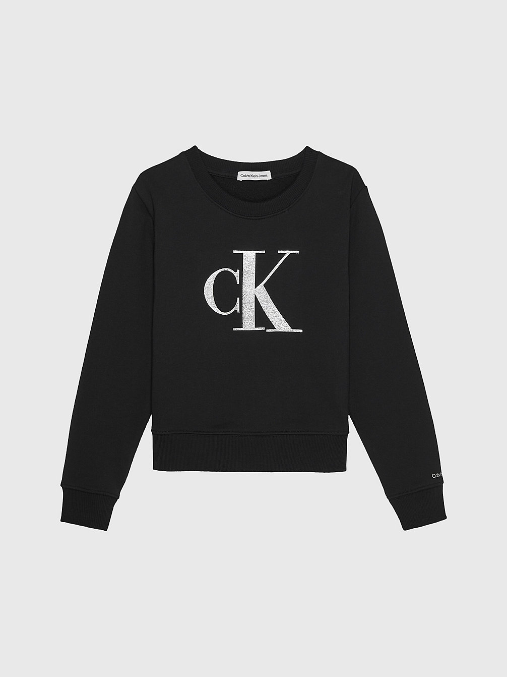 CK BLACK Cropped Sweatshirt Met Metallic Logo undefined girls Calvin Klein