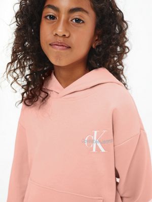 PINK BLUSH Organic Cotton Hoodie for girls CALVIN KLEIN JEANS