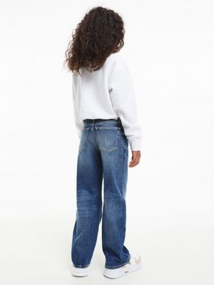 BRIGHT WHITE Cropped Sweatshirt for girls CALVIN KLEIN JEANS