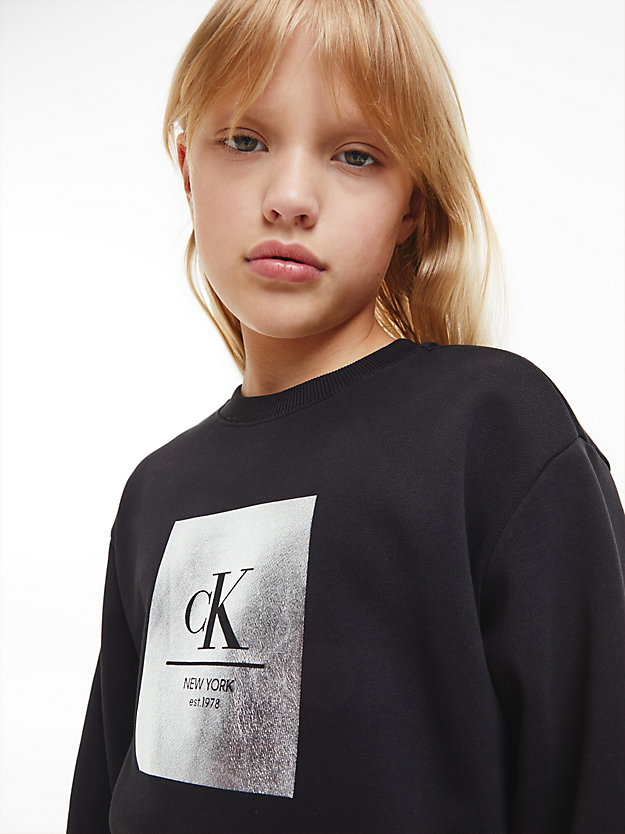 CK BLACK Bluza z logo dla Dziewczynki CALVIN KLEIN JEANS