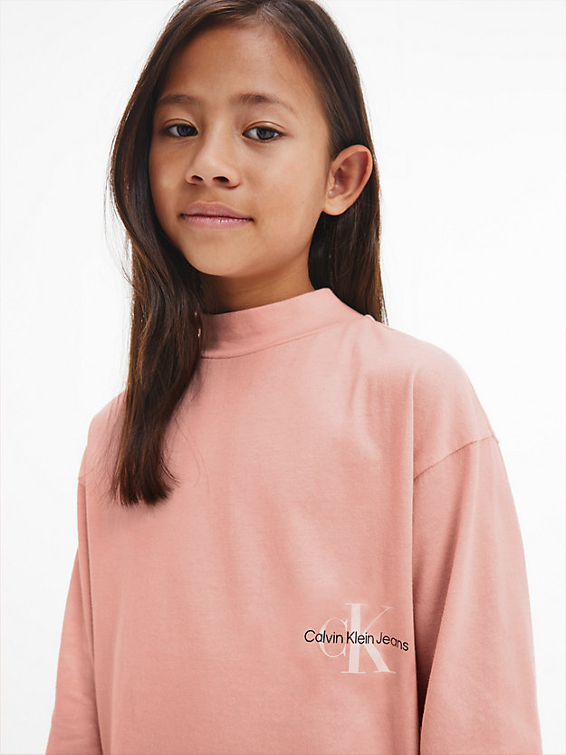 PINK BLUSH Organic Cotton Long Sleeve T-shirt for girls CALVIN KLEIN JEANS