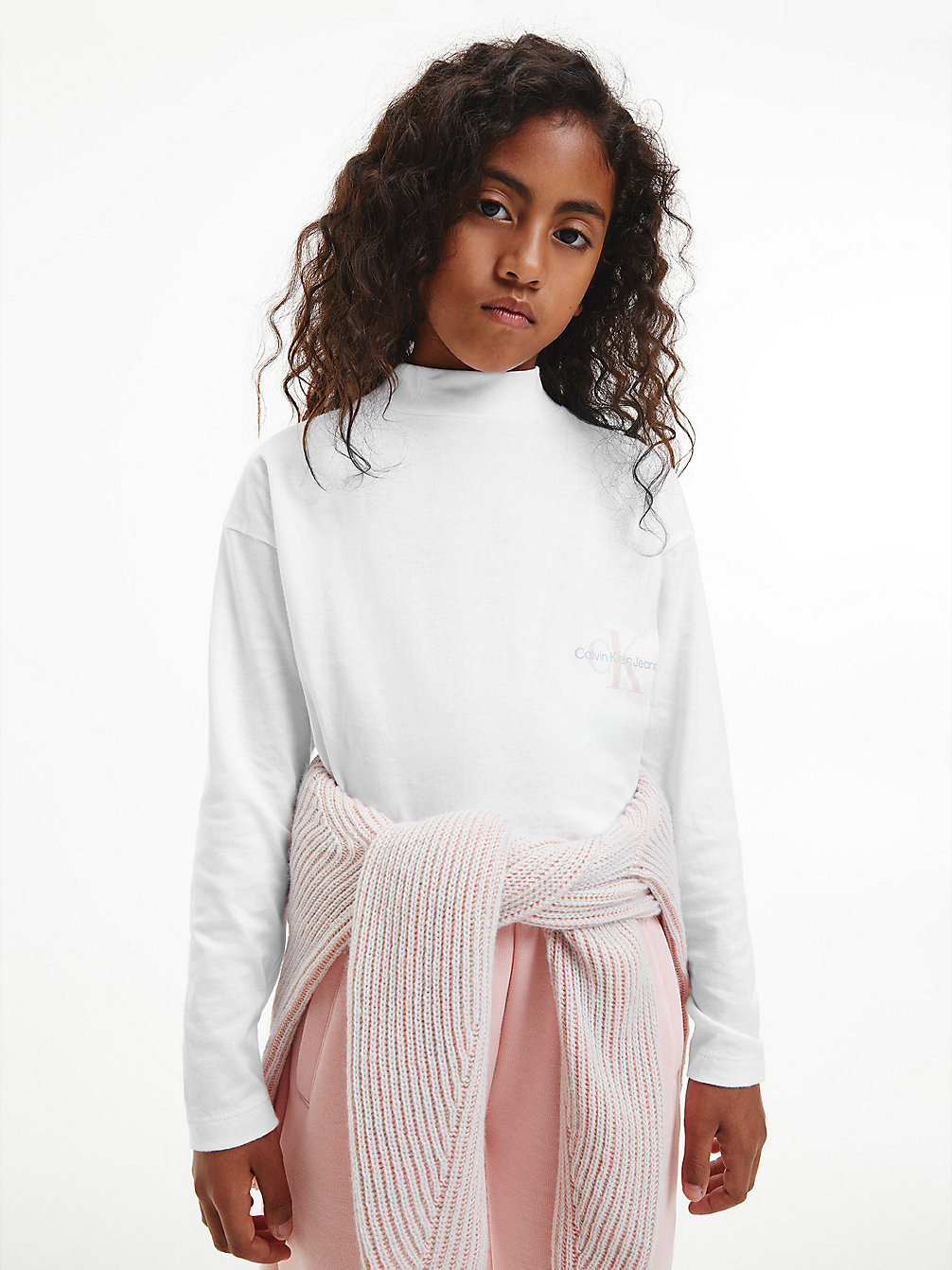 BRIGHT WHITE T-Shirt Met Lange Mouwen Van Biologisch Katoen undefined girls Calvin Klein