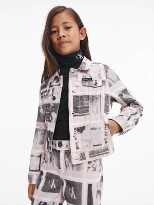  spijkerjas met polaroid print voor meisjes - calvin klein jeans