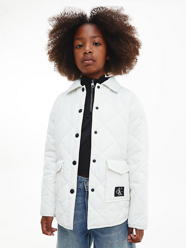 Ivory Relaxed Quilted Shirt Jacket undefined girls Calvin Klein