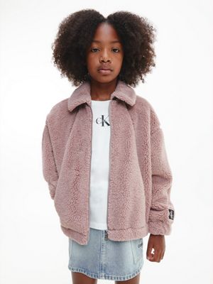  relaxed badstof bomberjack voor meisjes - calvin klein jeans