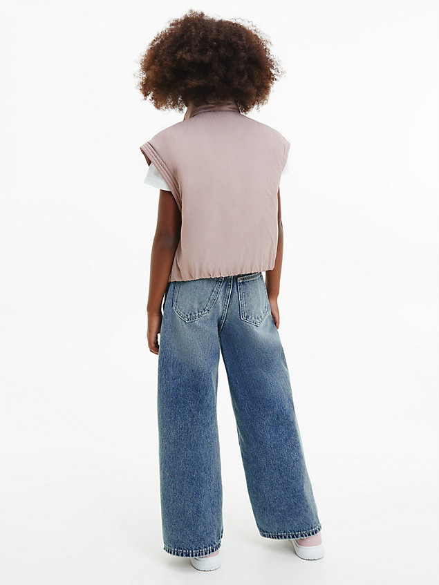 pink relaxed gewatteerde bodywarmer voor meisjes - calvin klein jeans