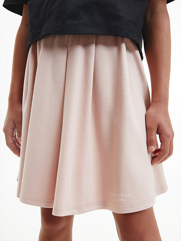 pink bloom milano pleated flared skirt for girls calvin klein jeans