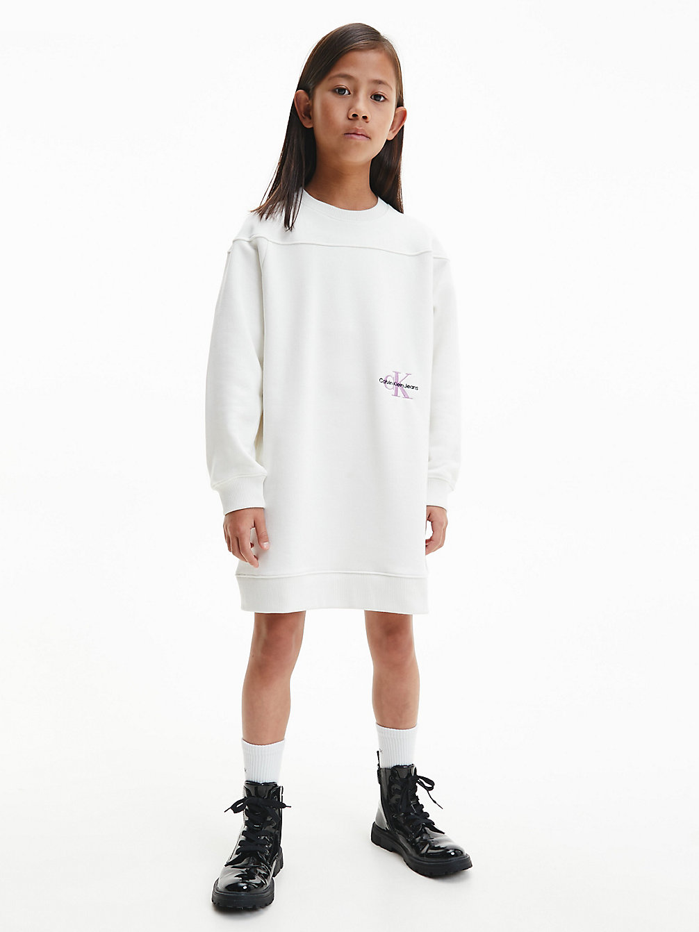 IVORY Robe Sweat Relaxed undefined filles Calvin Klein