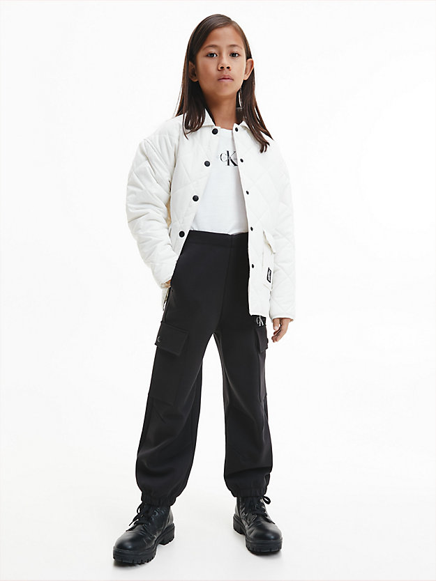 ck black relaxed cargo joggers for girls calvin klein jeans