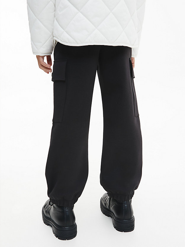 ck black relaxed cargo joggers for girls calvin klein jeans